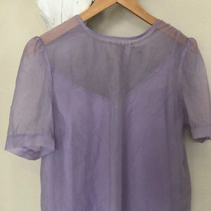 Purple Tulle Shirt with Lining